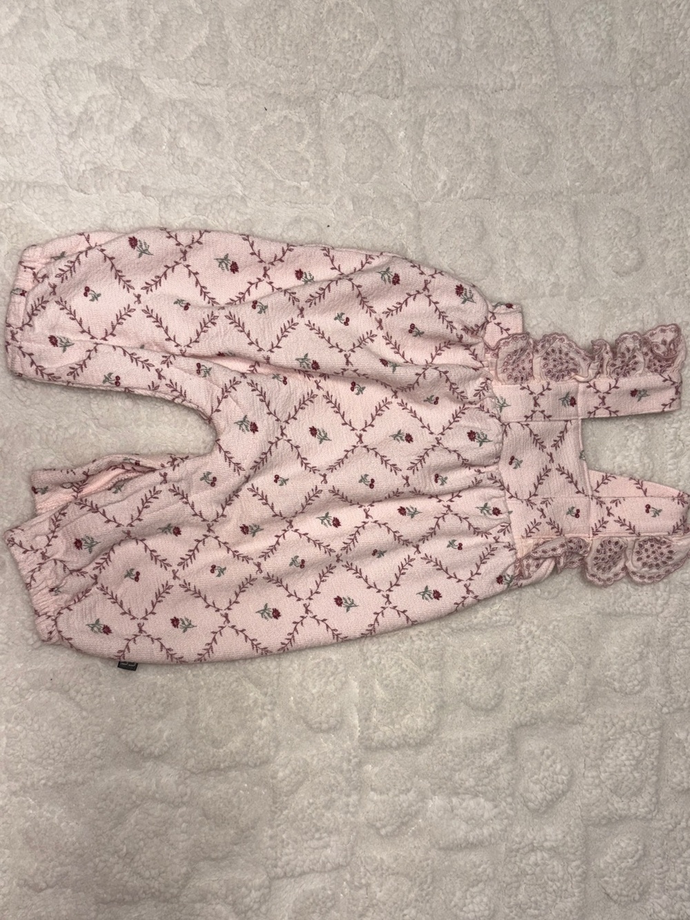 Pink Floral Quilted Baby One-Piece Romper